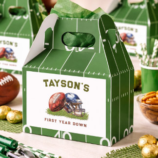American Football First Year Down 1st Birthday Favor Boxes