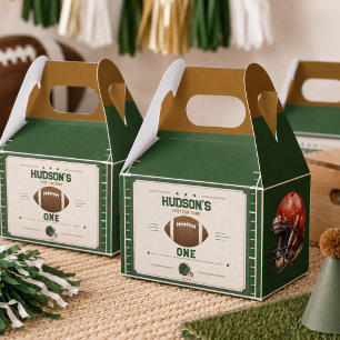 American Football First Year Down 1st Birthday Favor Boxes