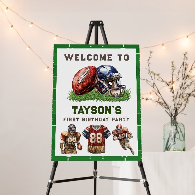 American Football First Year Down 1st Birthday Foam Board (In Situ (Stand))