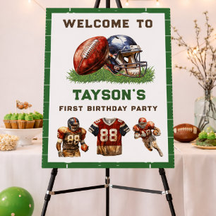 American Football First Year Down 1st Birthday Foam Board