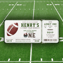American Football First Year Down 1st Birthday Invitation