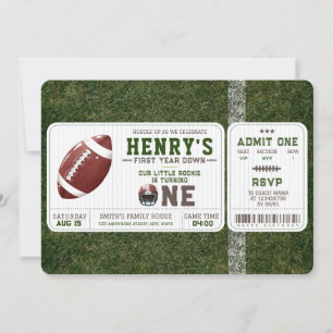 American Football First Year Down 1st Birthday Invitation
