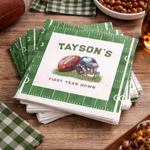American Football First Year Down 1st Birthday Napkins