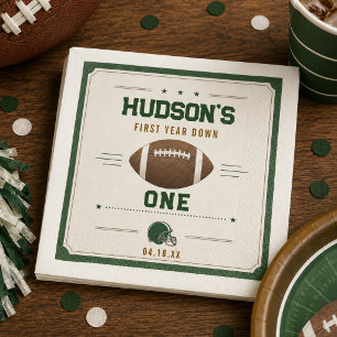 American Football First Year Down 1st Birthday Napkins