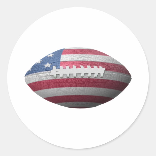 American Football Flag Classic Round Sticker (Front)