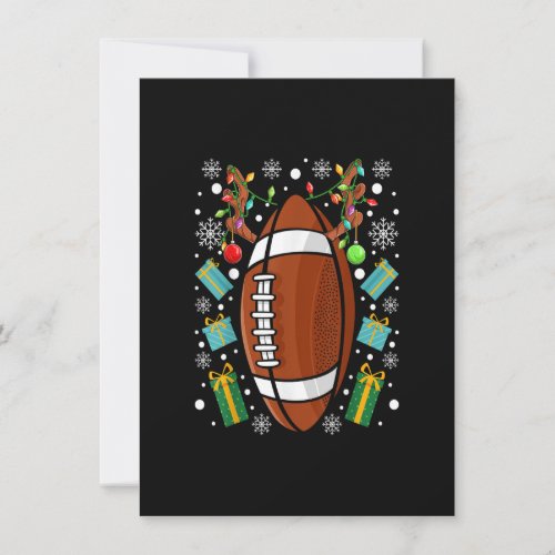 American Football Funny Christmas Reindeer Xmas Li Invitation