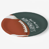 American Football Game Day Dark Green Paper Plates (Angled)