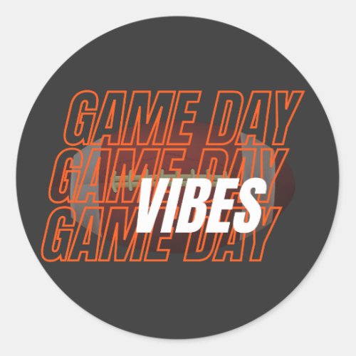American Football Game Day Vibes Team Sports Gifts Classic Round Sticker