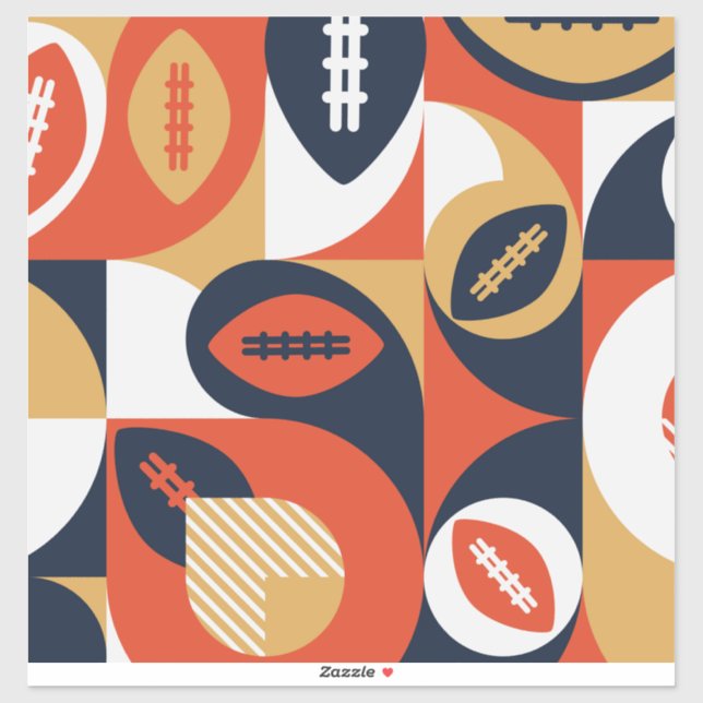 American Football Geometric Pattern Sticker (Sheet)