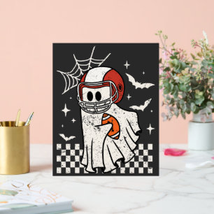 American Football Ghost Halloween Acrylic Sign