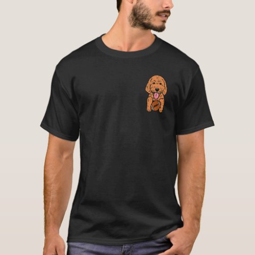 American Football Goldendoodle Pocket Dog Men Wome T_Shirt