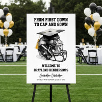 American Football Graduation Party Welcome Sign