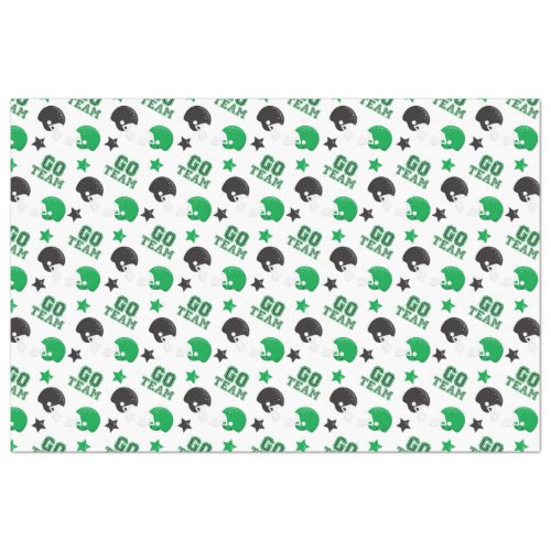 American Football Green and Black Patterns Tissue Paper