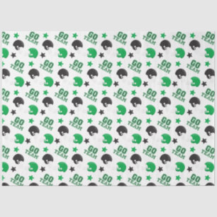 American Football Green and Black Patterns Tissue Paper
