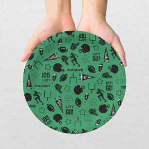 American Football Green Sports Birthday Paper Plates