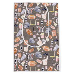 American Football Grey texture Pattern Medium Gift Bag