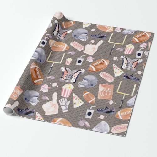 American Football Grey texture  Pattern Wrapping Paper