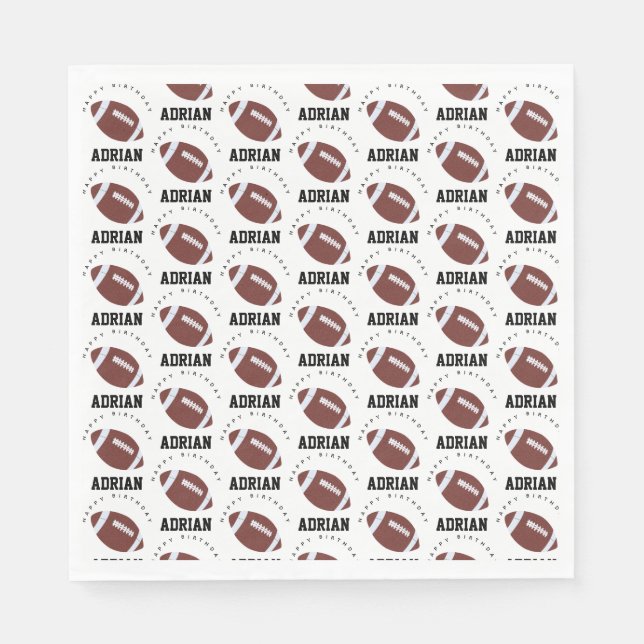 American Football Gridiron Ball Birthday Party Napkins (Front)
