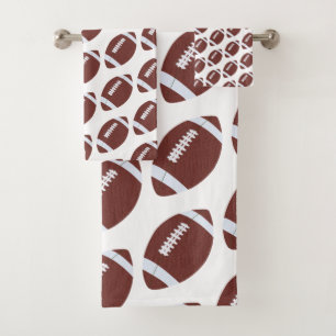 American Football Gridiron Ball Pattern Bath Towel Set