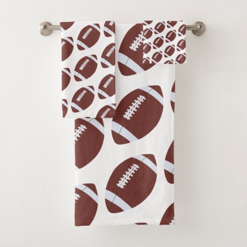 American Football Gridiron Ball Pattern Bath Towel Set
