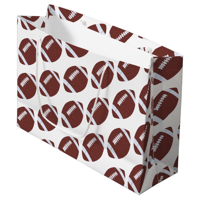 American Football Gridiron Ball Pattern  Large Gift Bag (Front Angled)