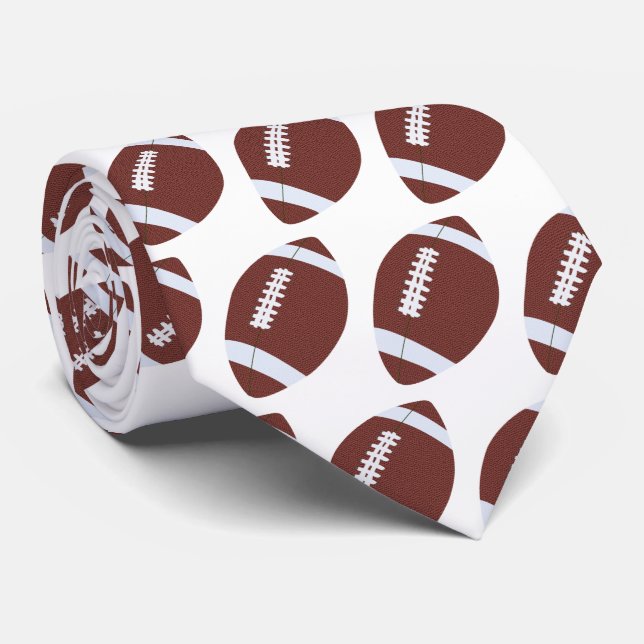 American Football Gridiron Ball Pattern Neck Tie (Rolled)