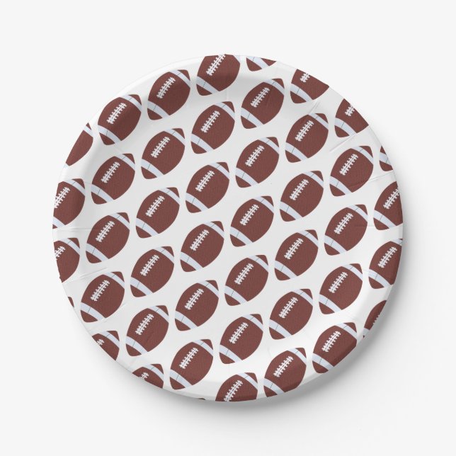 American Football Gridiron Ball Pattern Paper Plates (Front)