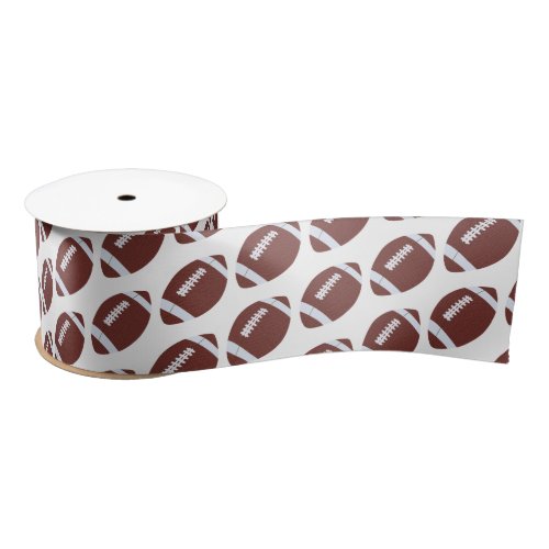 American Football Gridiron Ball Pattern Satin Ribbon