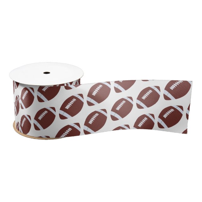 American Football Gridiron Ball Pattern Satin Ribbon (Spool)