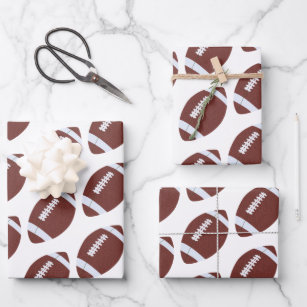 American Football Gridiron Ball Pattern Wrapping Paper Sheets
