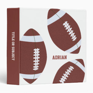 American Football Gridiron Ball Personalized 3 Ring Binder