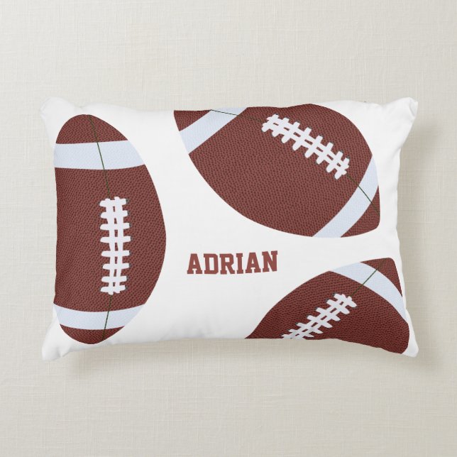 American Football Gridiron Ball Personalized Accent Pillow (Front)