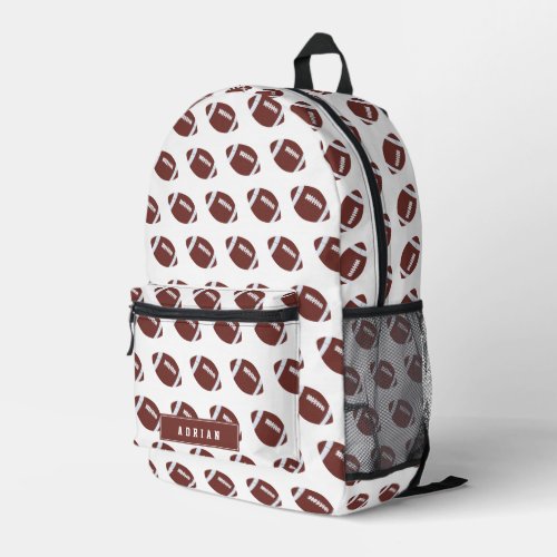 American Football Gridiron Ball Personalized Name Printed Backpack