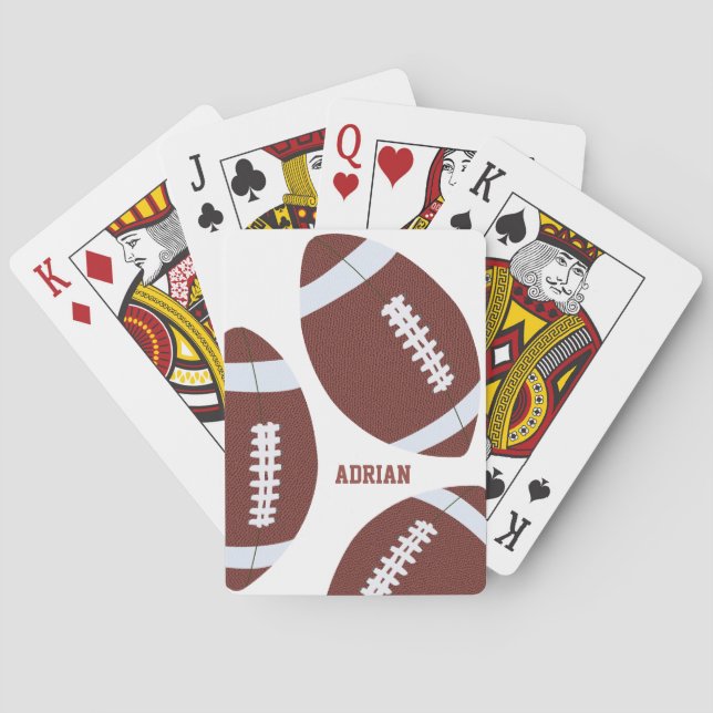 American Football Gridiron Ball Personalized Poker Cards (Back)