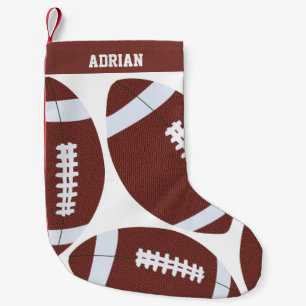 American Football Gridiron Ball Personalized Small Christmas Stocking