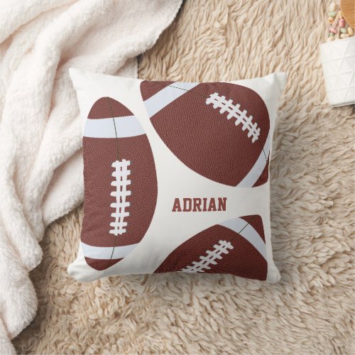 American Football Gridiron Ball Personalized  Throw Pillow