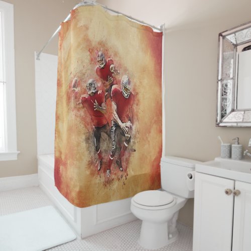 American Football grunge abstract Shower Curtain