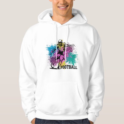 American Football Grungy Color Splashes Hoodie