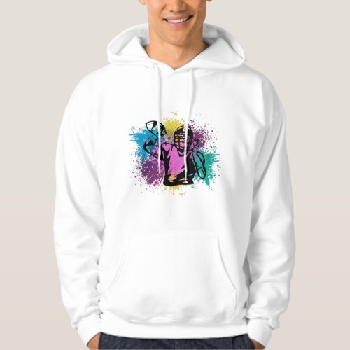 American Football Grungy Color Splashes Hoodie