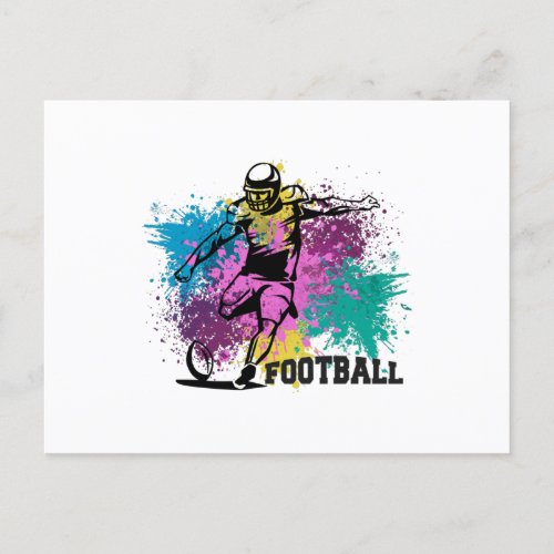 American Football Grungy Color Splashes Postcard