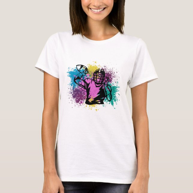 American Football Grungy Color Splashes T-Shirt (Front)