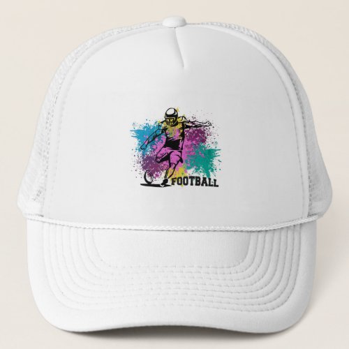 American Football Grungy Color Splashes Trucker Hat