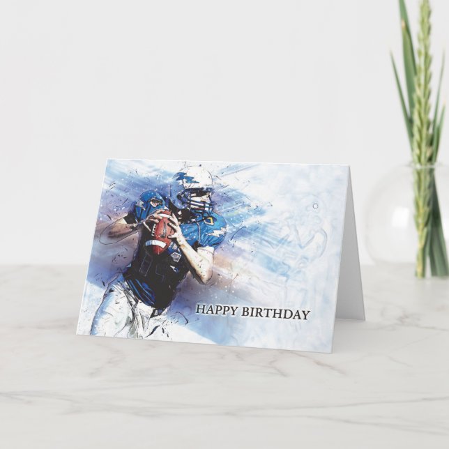 American Football Happy Birthday Greeting Card (Front)