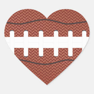 american football heart sticker