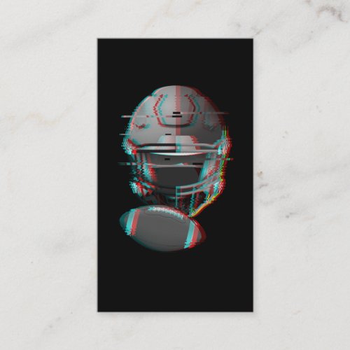 American Football Helmet Glitch Team Sports Lover Business Card