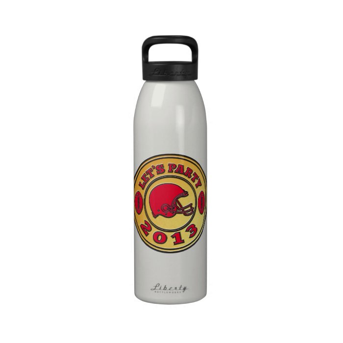 american football helmet lets party 2013 reusable water bottles