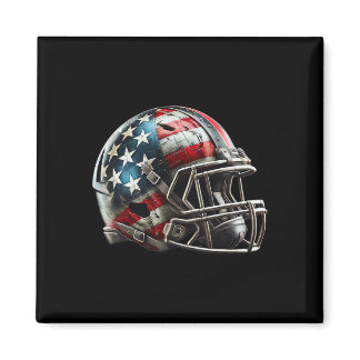 American Football Helmet Patriotic Us Flag Design  Magnet