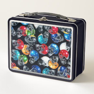 American Football Helmets Metal Lunch Box