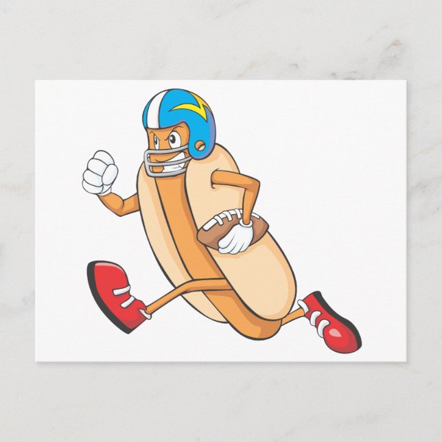American Football Hotdog Running Postcard (Front)
