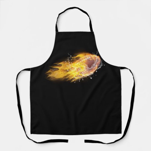 American Football Ice Flaming Fire Cool Sports Lov Apron
